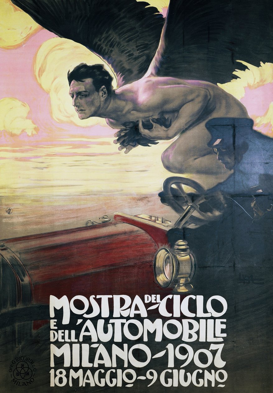 Poster for Car and Bicycle Show, Milan 18 May-9 June بواسطة ليوبولدو ميتليكوفيتز