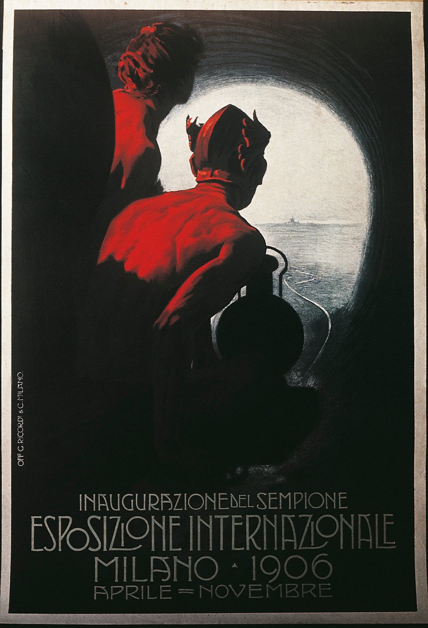 Poster for the Transalpine Simplon Tunnel at Milan International Exhibition, April-November 1906 بواسطة ليوبولدو ميتليكوفيتز