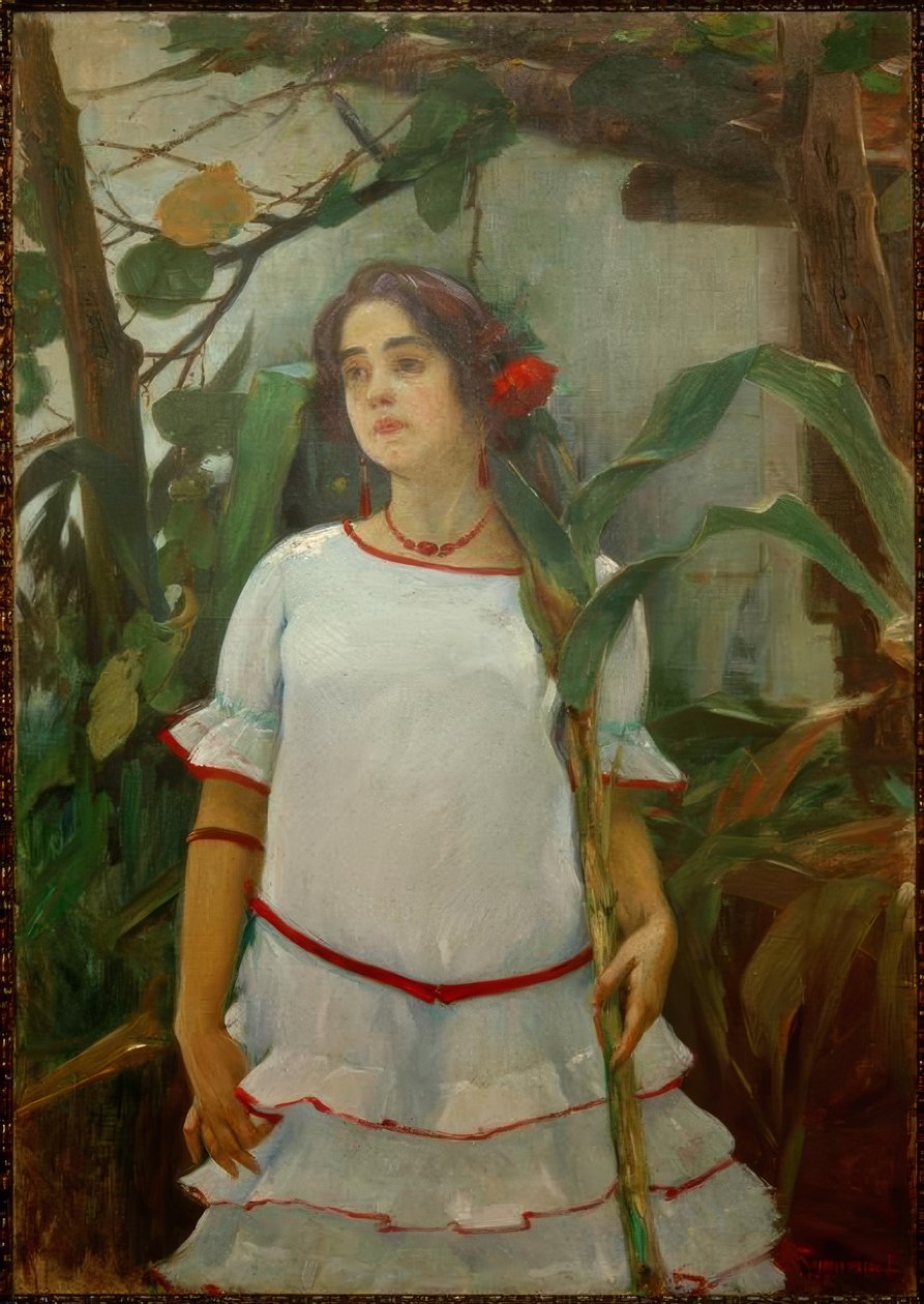 Retrato de muchacha con caña (فتاة ذات قصب) بواسطة ليوبولدو روماناش