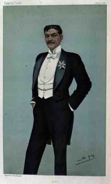 "AB" ، رسم كاريكاتوري "تجسس" لآرثر بورشير (1863-1927) من فانيتي فير ، الخامس من مارس 1896 (ليثو ملون) بواسطة ليزلي ماثيو وارد