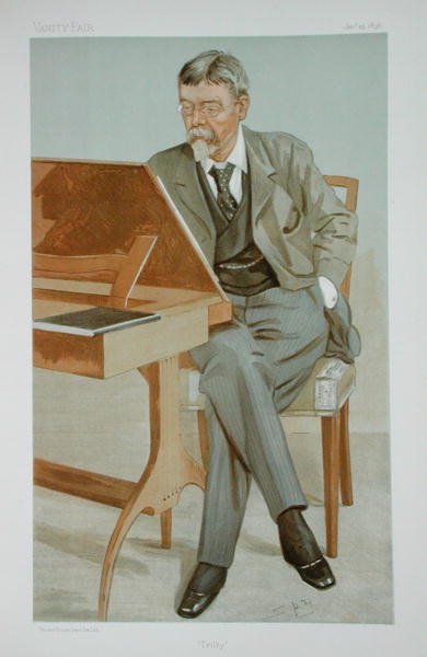 رسم توضيحي لجورج دو مورييه (1834-96) من "رجال اليوم" ، نُشر في مجلة "بانش" ، يناير 1896 (لون ليثو) بواسطة ليزلي ماثيو وارد