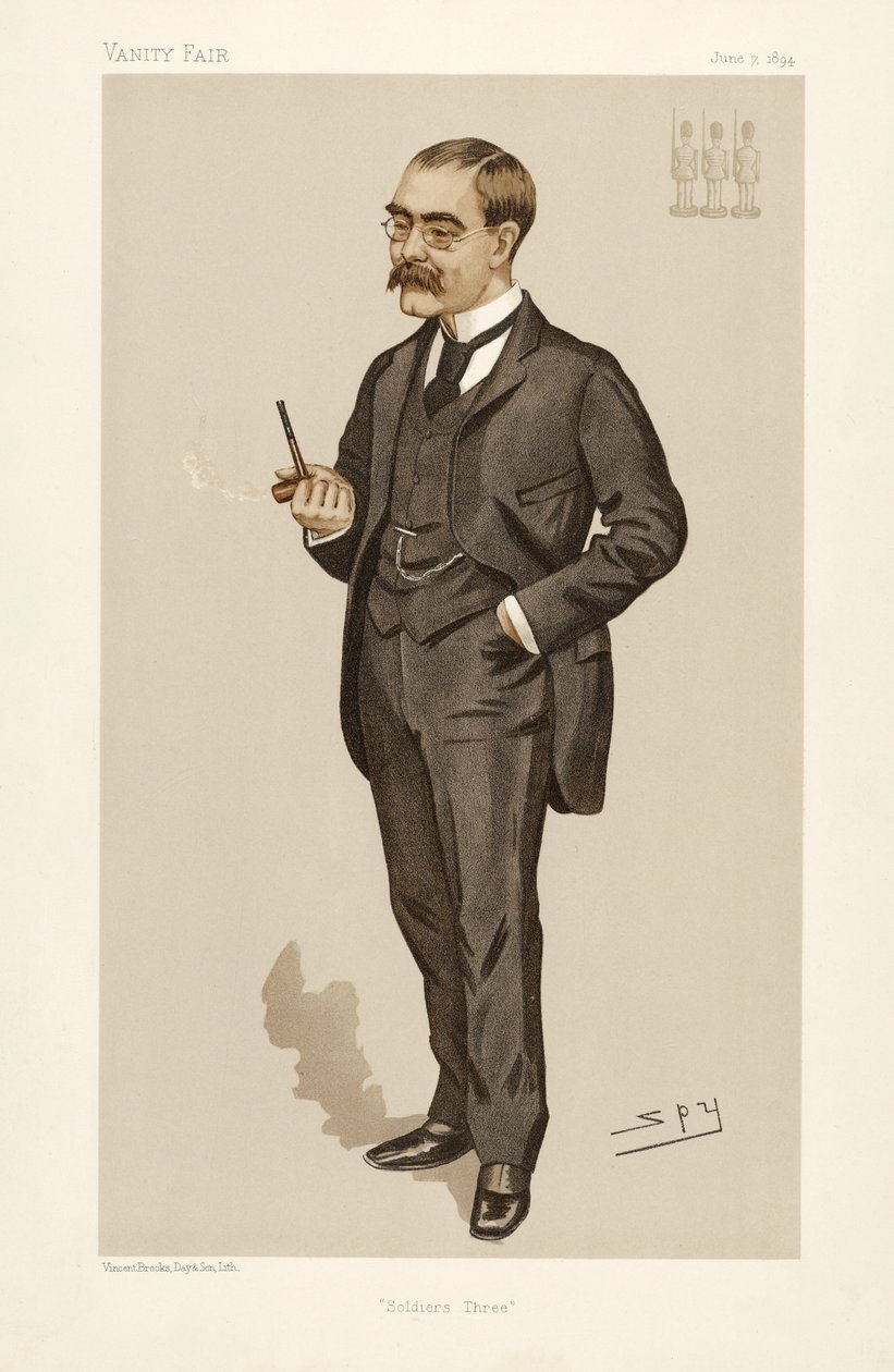 Rudyard Kipling (1865 - 1936), from Vanity Fair, pub. 1894 (colour lithograph) بواسطة ليزلي ماثيو وارد