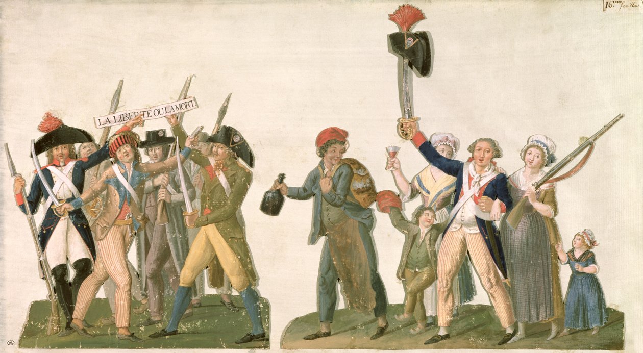 صرخة الحرية والمغادرة إلى الحدود ، 1792 (مطبوعة) بواسطة الإخوة ليسويور