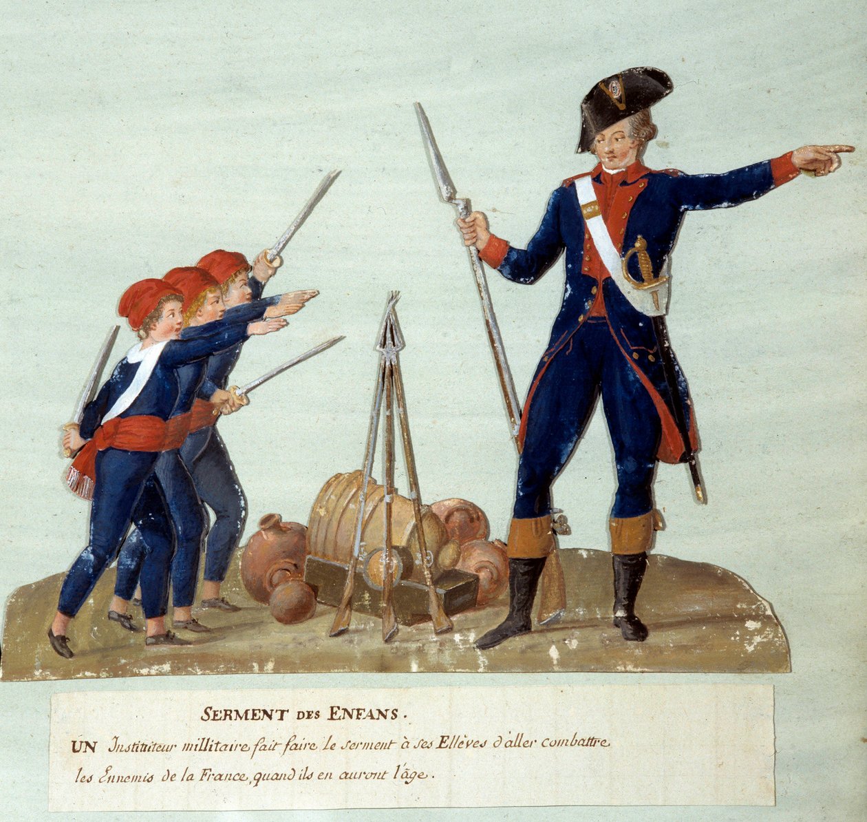 الثورة الفرنسية عام 1789: قسم الأطفال. Gouache des freres Lesueur (القرن الثامن عشر). باريس ، متحف كارنافالي بواسطة الإخوة ليسويور