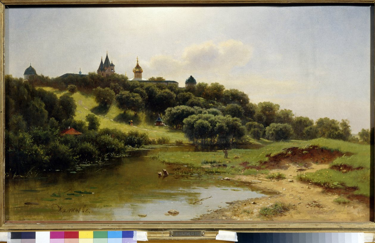 Le monastere Savino Storozhevsky، press de Zvenigorod (Russier). Peinture de Lev Livovich Kamenev (1833-1886) ، Huile Sir Toile بواسطة ليف ليفوفيتش كامينيف