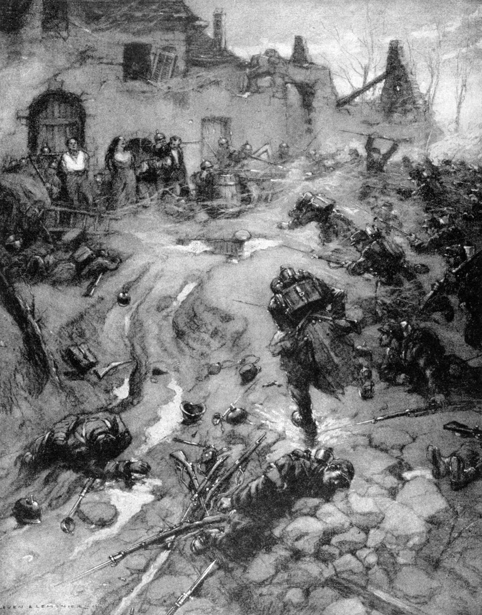 قواتنا تأخذ شتاينباخ ، الألزاس ، الحرب العالمية الأولى ، 1915 بواسطة ليفين وليمونير