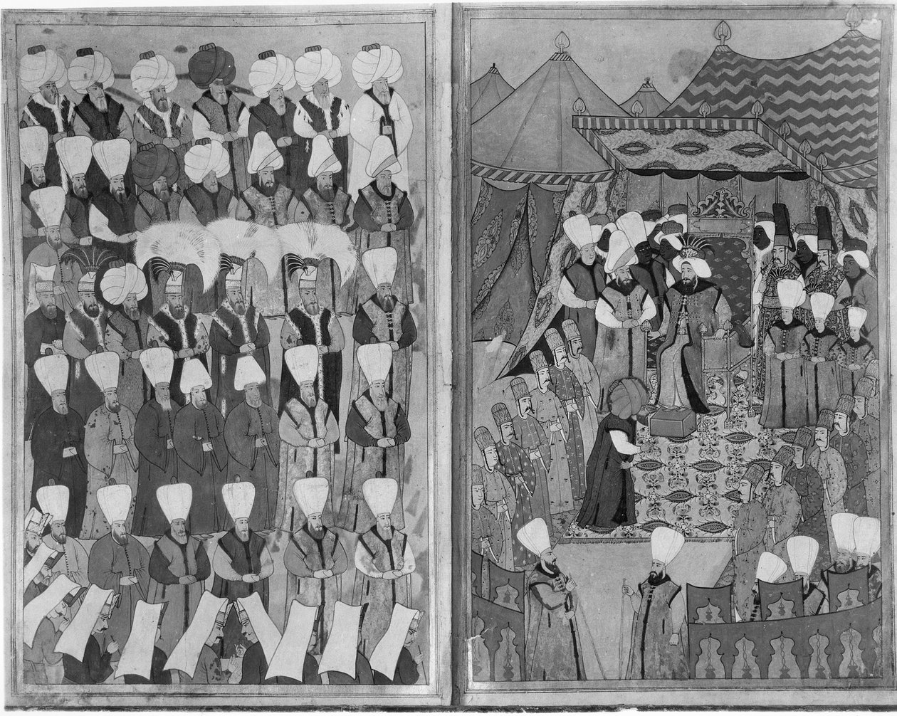 السلطان أحمد الثالث يوزع النقود أمام كشك بغداد خلال مراسم الختان ، من "ليفر دي ريجويسانس" من قبل وهبي ، 1720 بواسطة ليفني