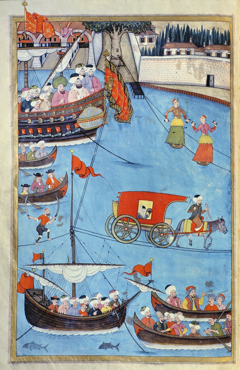 TSM A.3593 مهرجان بحري قبل السلطان أحمد الثالث (1673-1736) من "اللقب" من قبل وهبي ، 1720 بواسطة ليفني