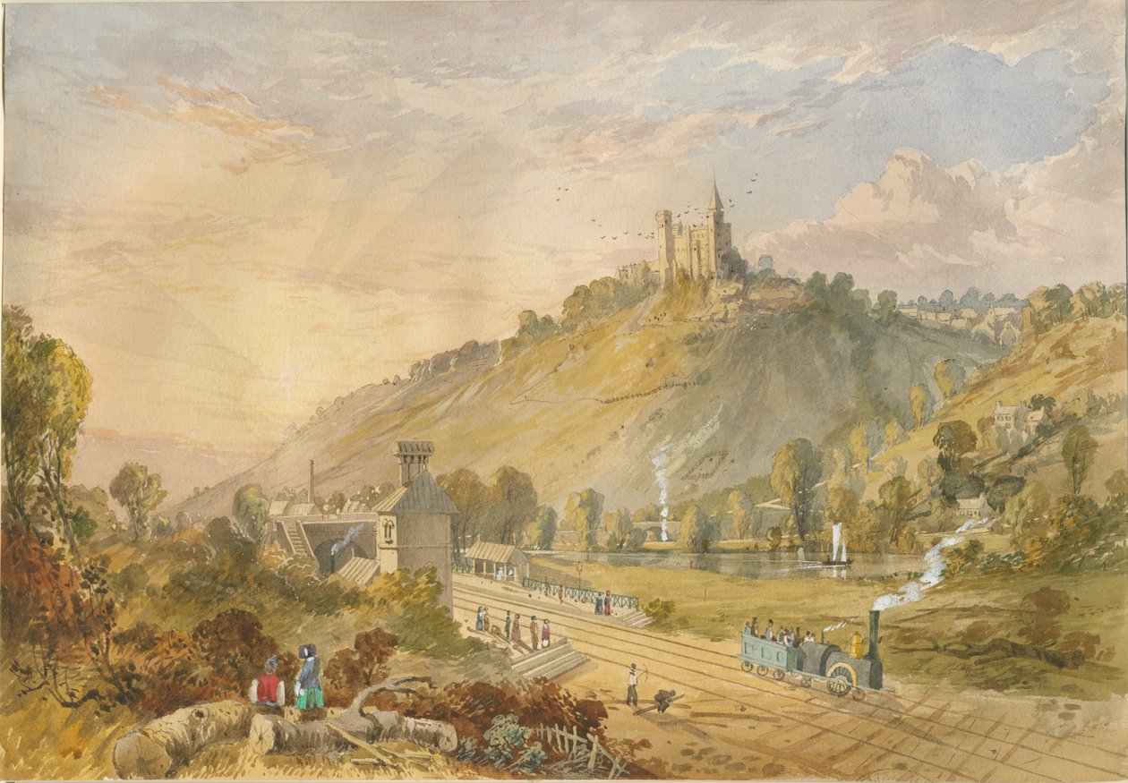 ألتون - من محطة السكة الحديد: رسم بالألوان المائية ، بدون تاريخ [c1830-1840] بواسطة لويس جون وود