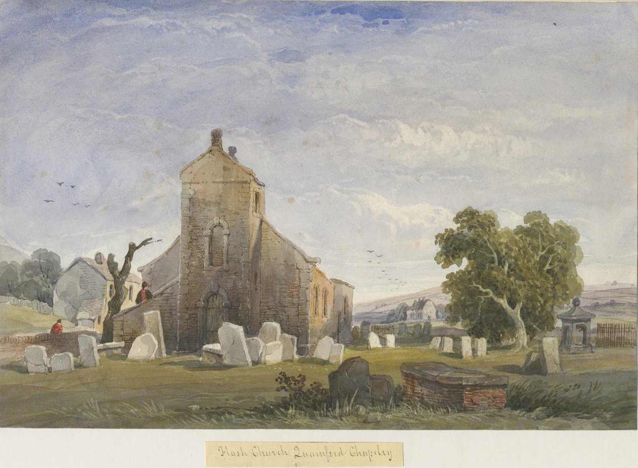 كنيسة فلاش: الرسم بالألوان المائية ، بدون تاريخ [c1830-1840] بواسطة لويس جون وود
