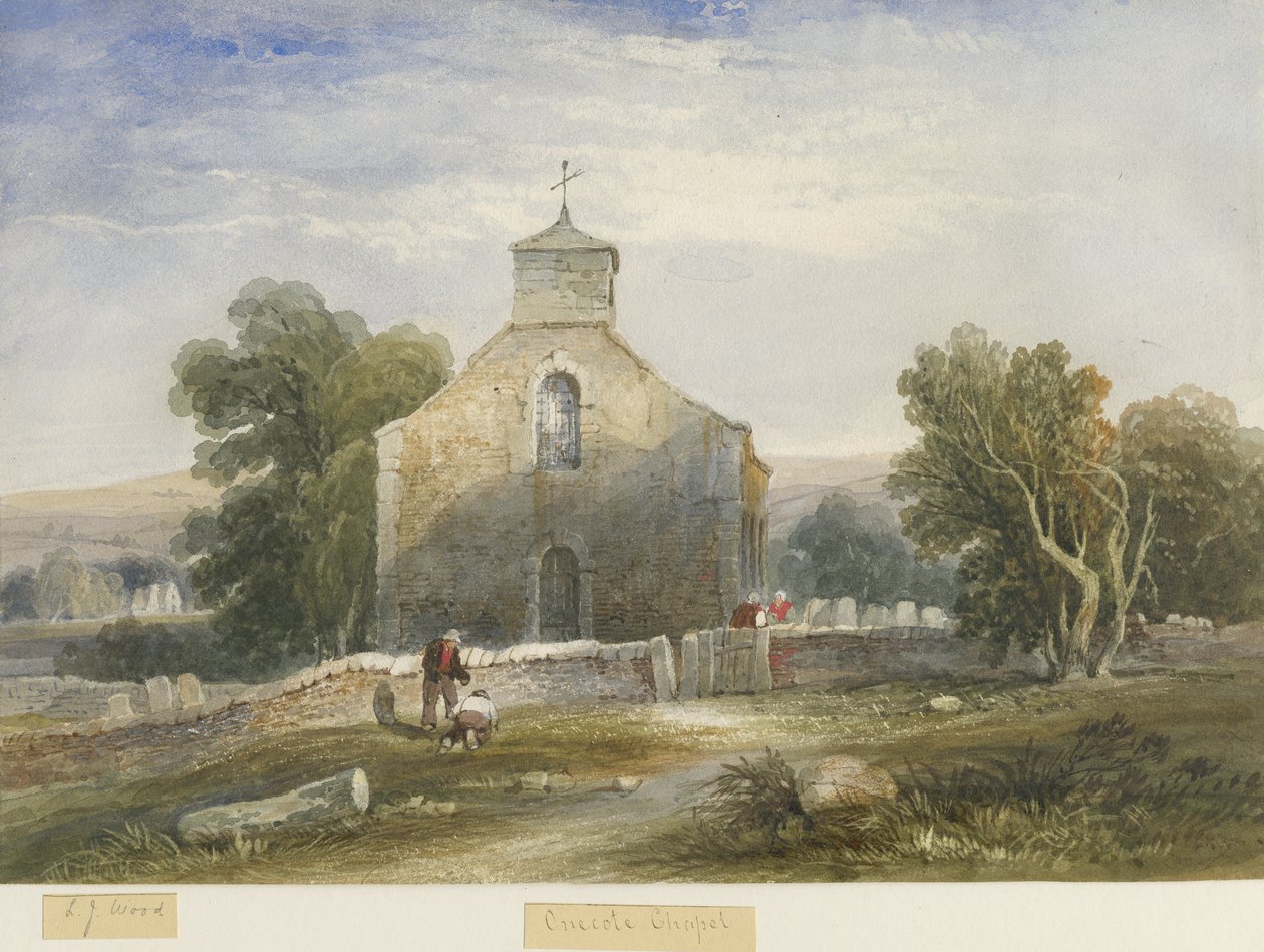 كنيسة ونكوت: رسم بالألوان المائية ، بدون تاريخ [c1830-1840] بواسطة لويس جون وود
