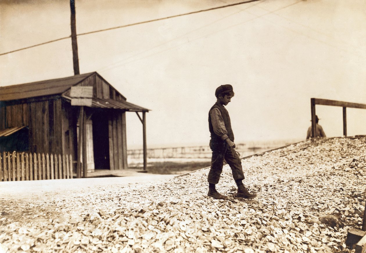 أحد المضايقون المحارون الصغار ، باس كريستيان ، مسيسيبي ، فبراير 1911 (صورة بني داكن) بواسطة لويس ويكس هاين
