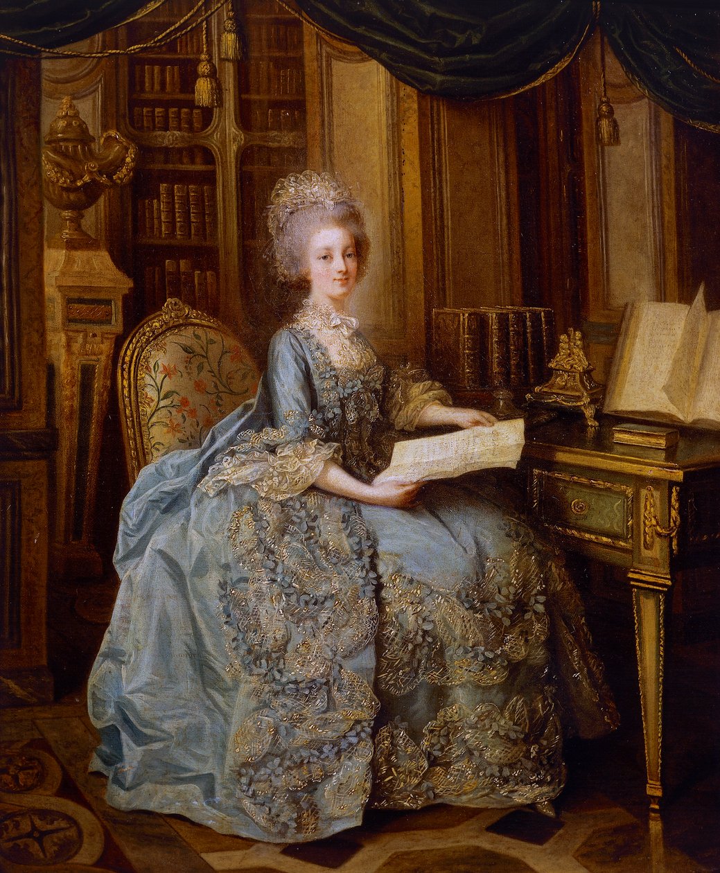 La Petite Reine أو Portrait of Madame Sophie ، حوالي 1770-74 (زيت على قماش) بواسطة Lié Louis Périn Salbreux