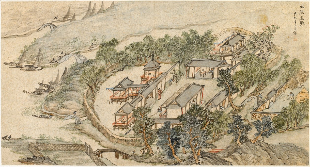 "The Five Deer Hermitage" ، أوائل القرن السابع عشر بواسطة لي شيدا