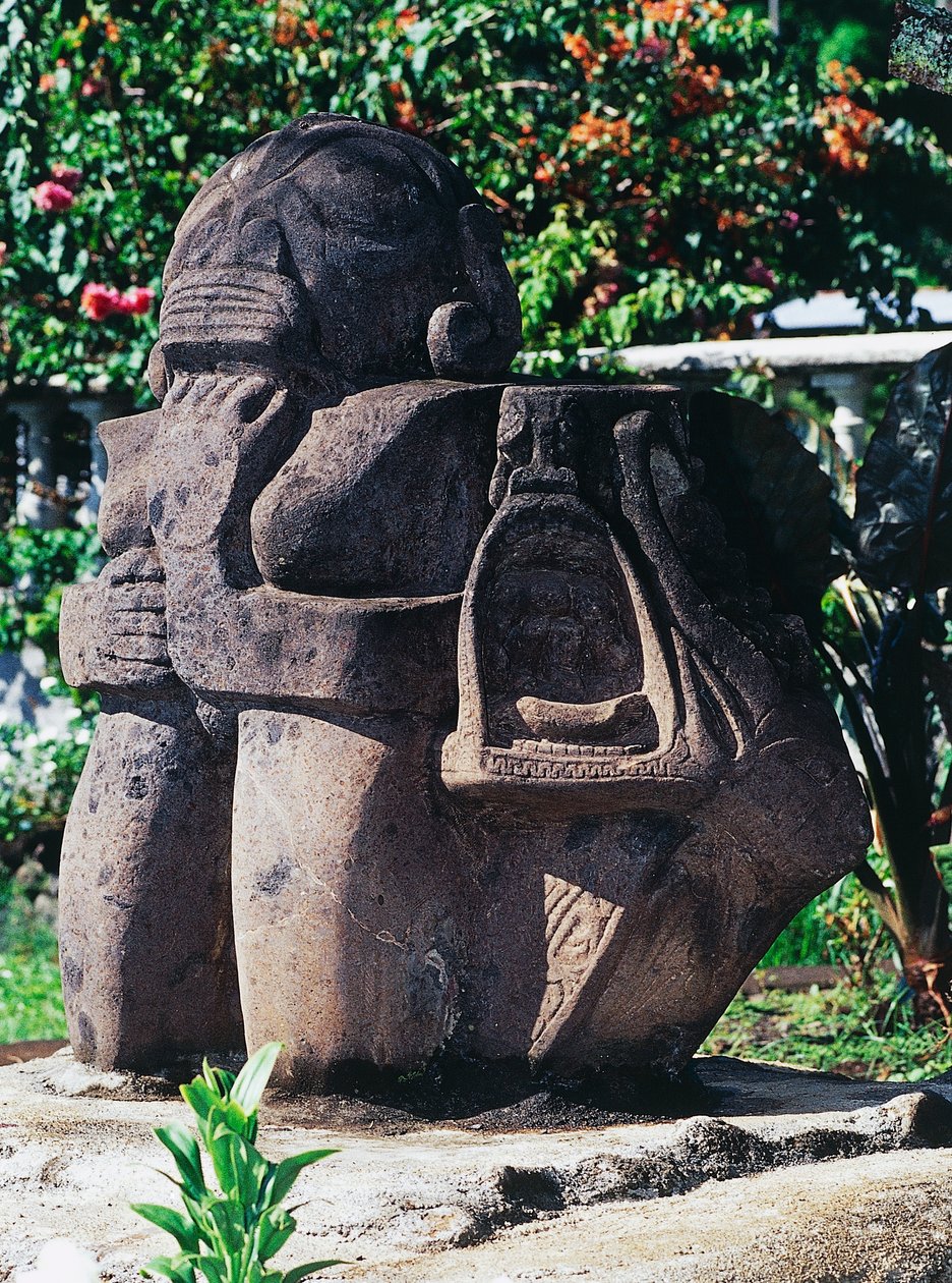 Anthropomorphic Tiki sculpture, Papeete, Tahiti, Society Islands, Archipelago of Windward Islands, French Polynesia (overseas territory of French Republic) بواسطة غير معروف غير معروف
