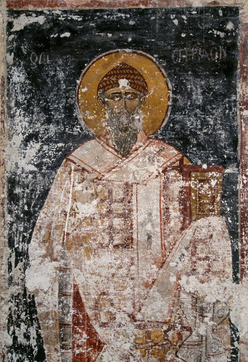 Apostle, fresco in Byzantine church of Holy Apostles in Agora of Athens, Greece بواسطة غير معروف غير معروف