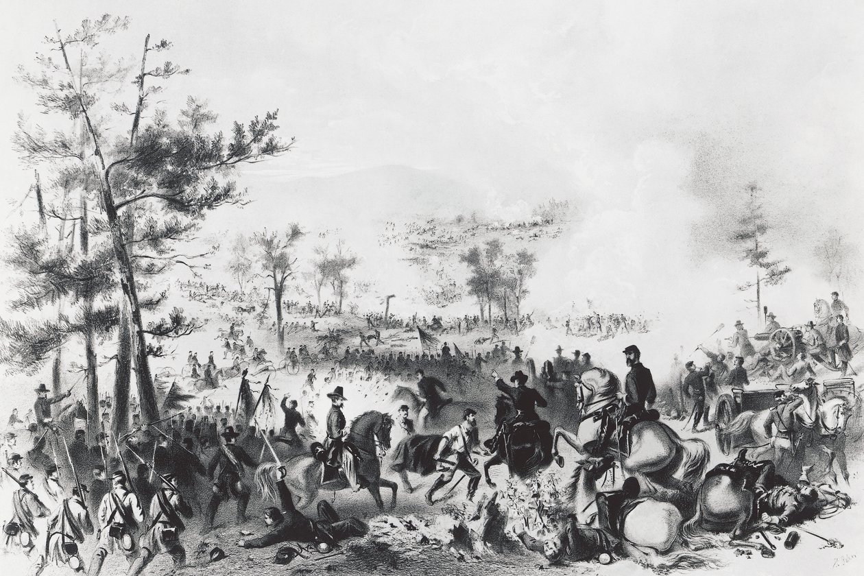 Battle of Gettysburg, victory for Union forces led by George Gordon Meade and defeat of General Robert Edward Lee, July 1-3 بواسطة غير معروف غير معروف