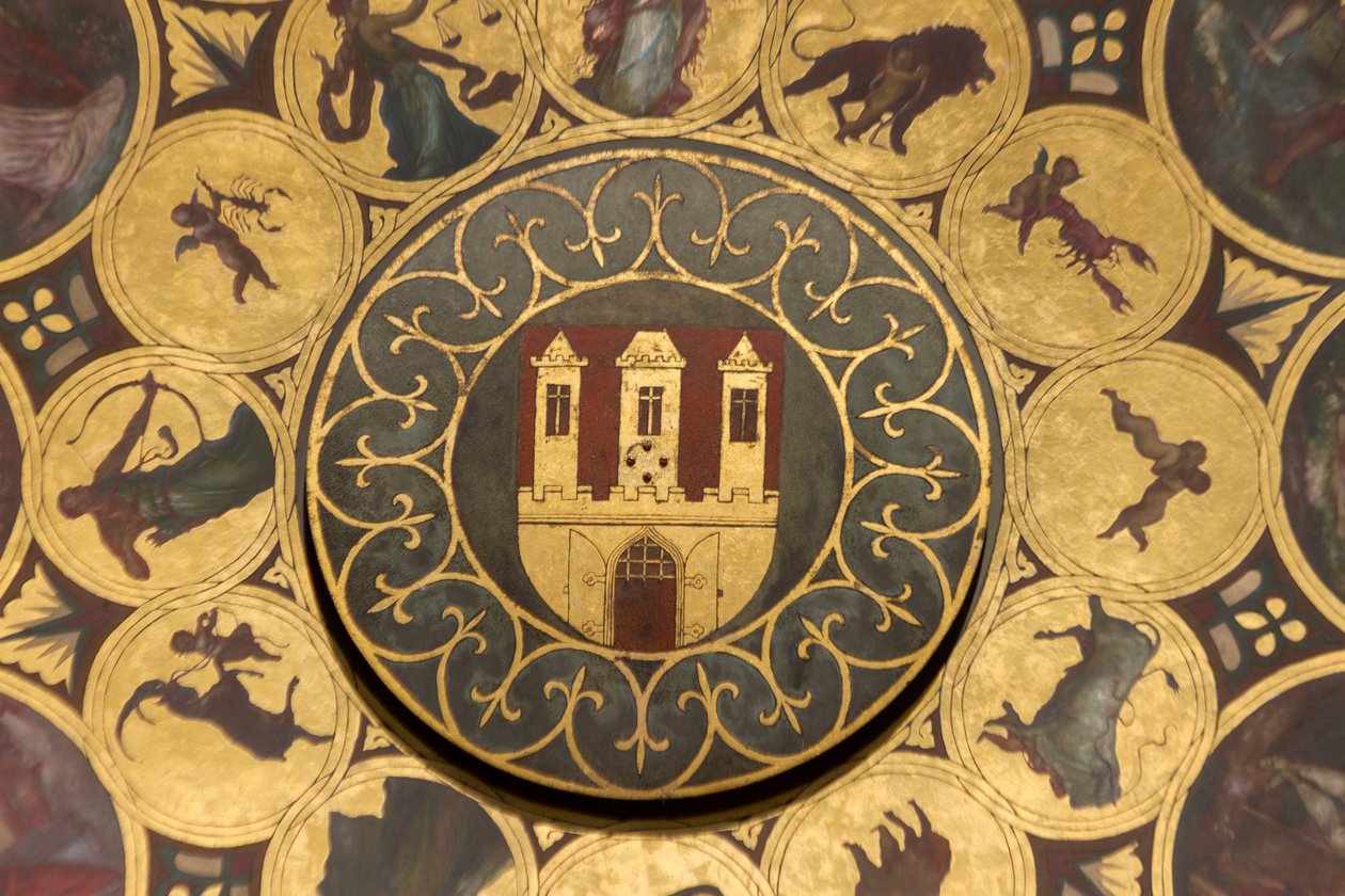 Castle, detail of calendar dial, under astronomical clock of Old Town Hall, Prague (UNESCO World Heritage List بواسطة غير معروف غير معروف