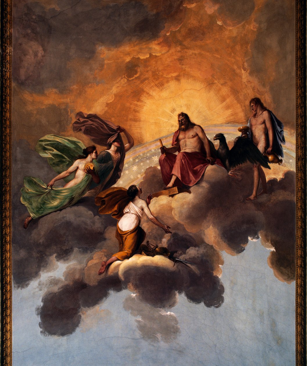 Christ and Angels, fresco on ceiling of entry into bedroom of Royal Apartment, Ducal Palace, Lucca, Tuscany, Italy بواسطة غير معروف غير معروف