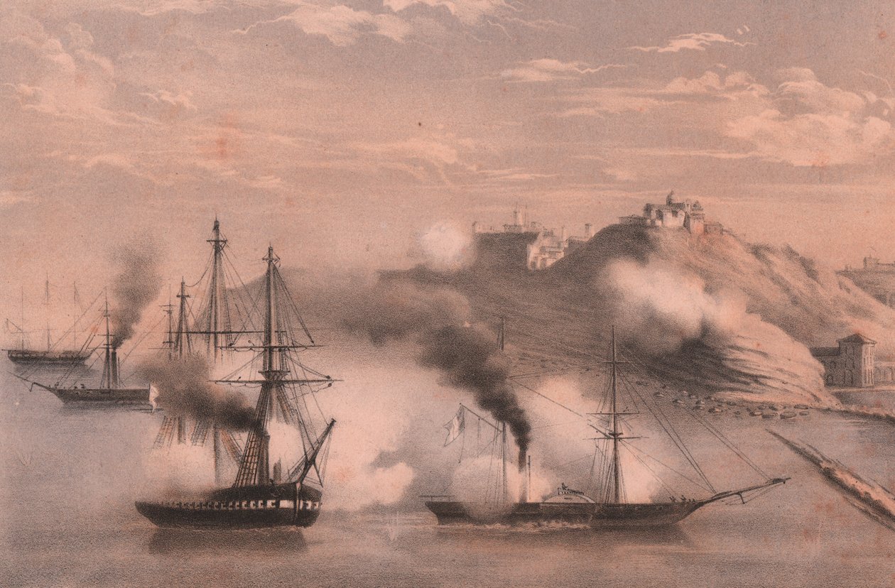 Combat of fleet against three forts of Ancona, siege of Ancona بواسطة غير معروف غير معروف
