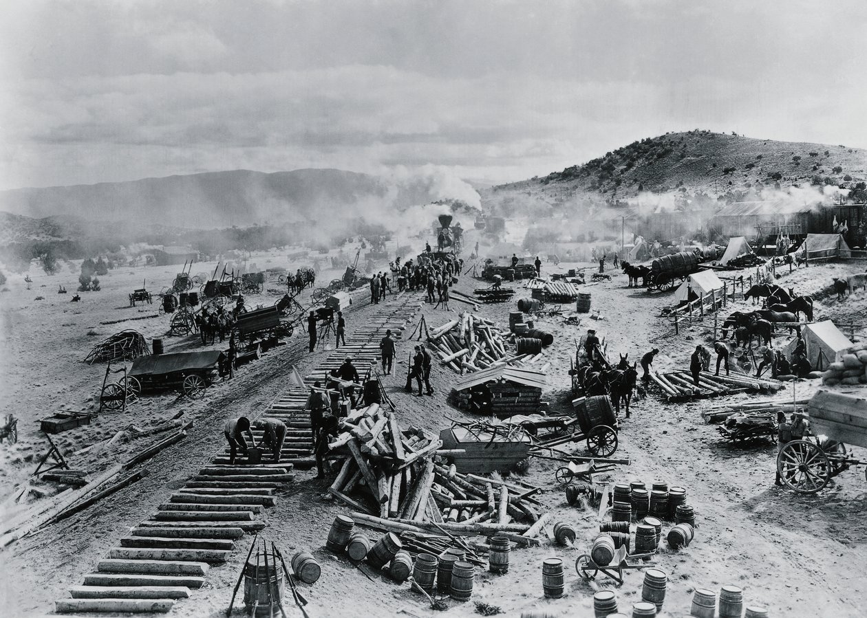 Construction of railway line in the western territories, USA بواسطة غير معروف غير معروف