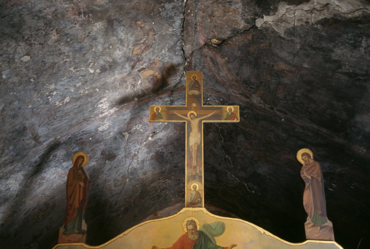 Crucifix in church of Agios Mamas, Kantanos, Crete, Greece (photo) بواسطة غير معروف غير معروف