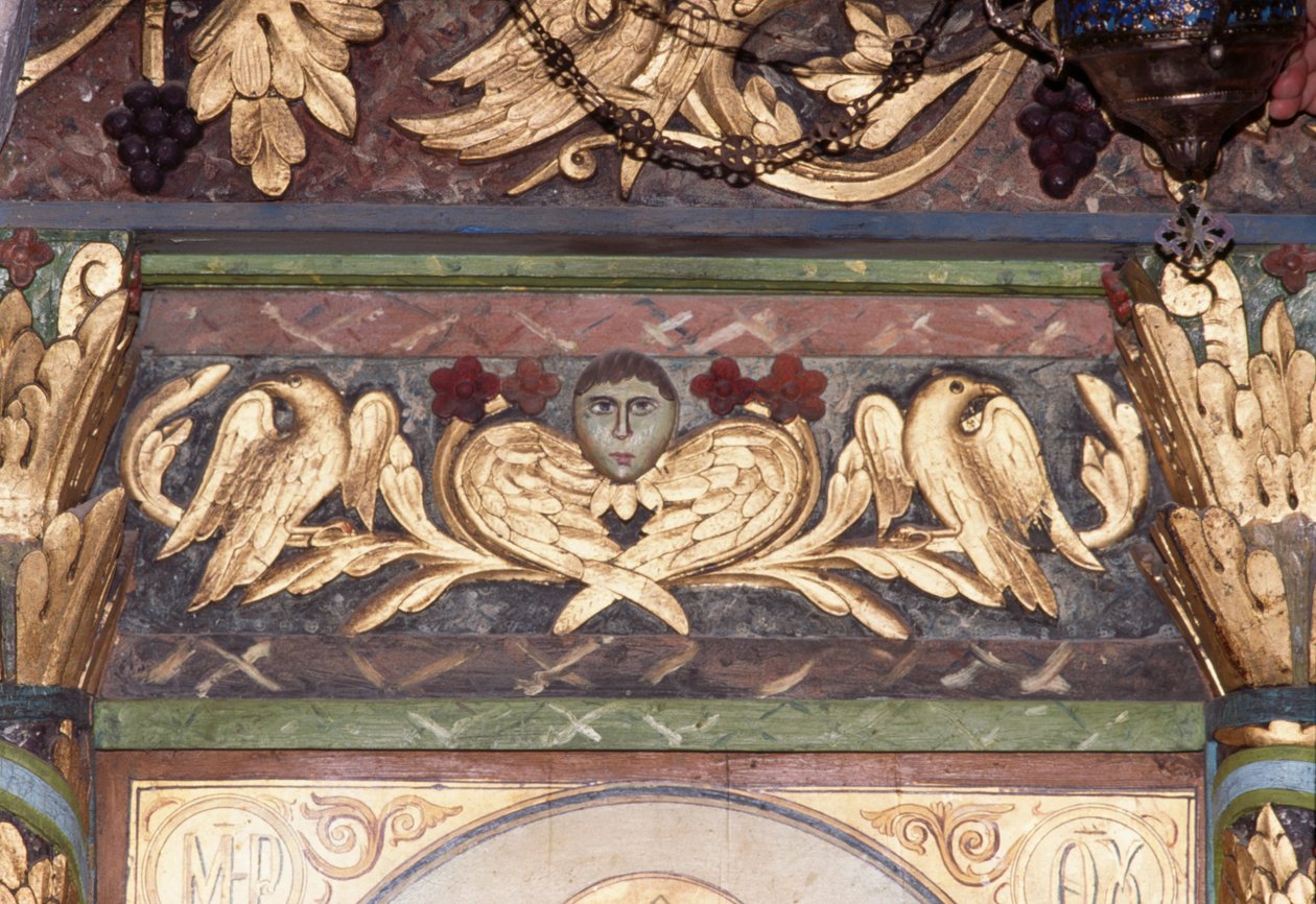 Decoration, detail of iconostasis in Byzantine church of St George, Anidri, Crete, Greece (photo) بواسطة غير معروف غير معروف
