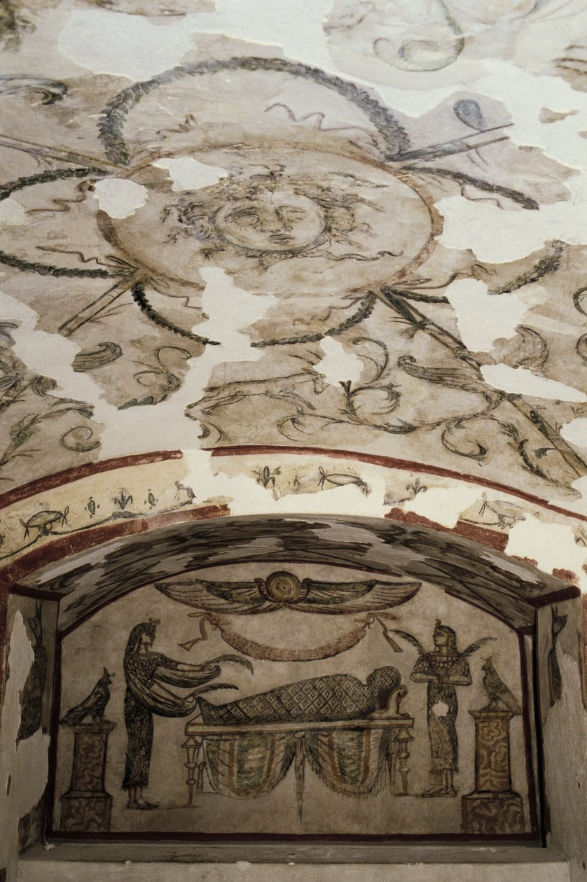 Egypt, Alexandria, Catacombs of Kom-esh-Shuqafa, Interior of the hypogeum of Tardan بواسطة غير معروف غير معروف