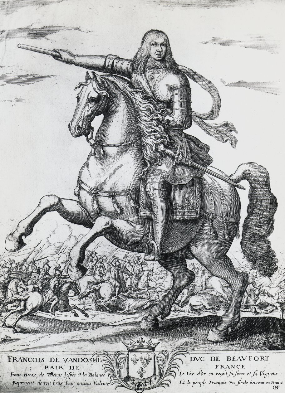 صورة الفروسية لفرانسيس دي بوربون فاندوم (1616-1669) ، دوق بوفورت الثاني والجنرال الفرنسي ، نقش نيكولاس دي لا فاج (1600؟ -1655) بواسطة غير معروف غير معروف