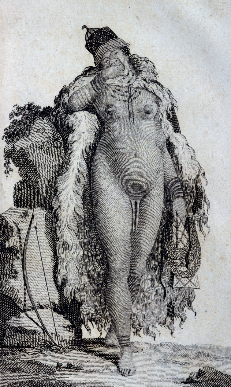 Ethnic woman Khoikhoi (Hottentots), from Travels of Le Vaillant into the interior parts of Africa by way of the Cape of Good Hope, in the years 1783 بواسطة غير معروف غير معروف
