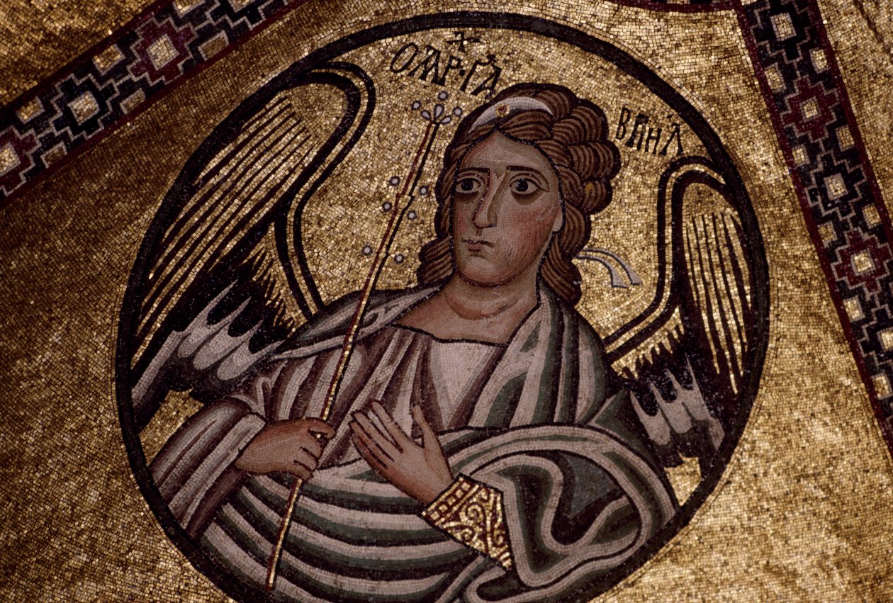 Figure of an angel, mosaic inside Hosios Loukas Monastery,Greece, founded in early 10th century بواسطة غير معروف غير معروف