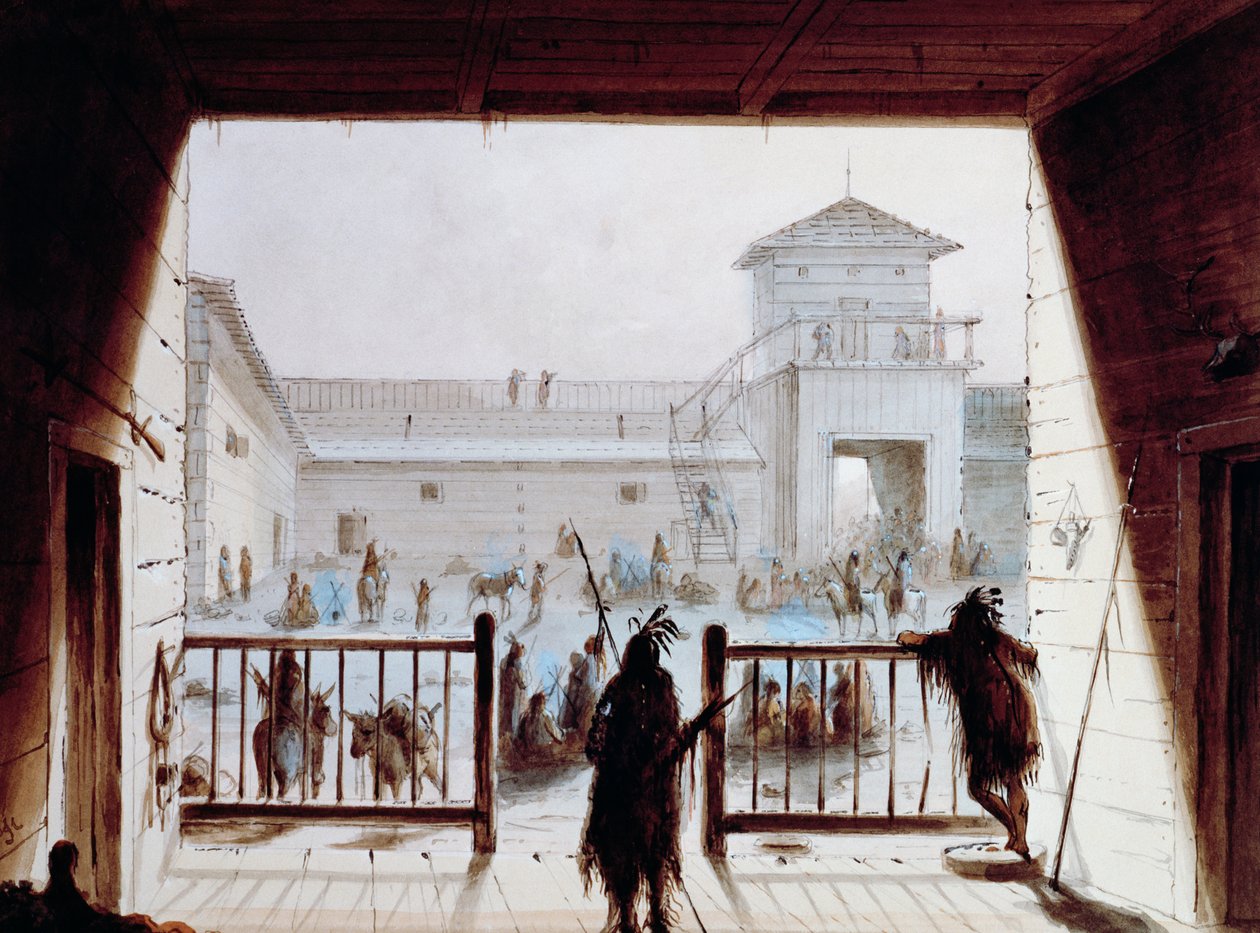 Fort Laramie, by Alfred Jacob Miller (1810-1874), watercolor, USA بواسطة غير معروف غير معروف