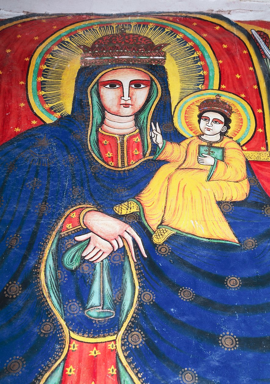 Fresco depicting Mary and Child, Church of Our Lady Mary of Zion (17th century), Aksum (Unesco World Heritage List بواسطة غير معروف غير معروف