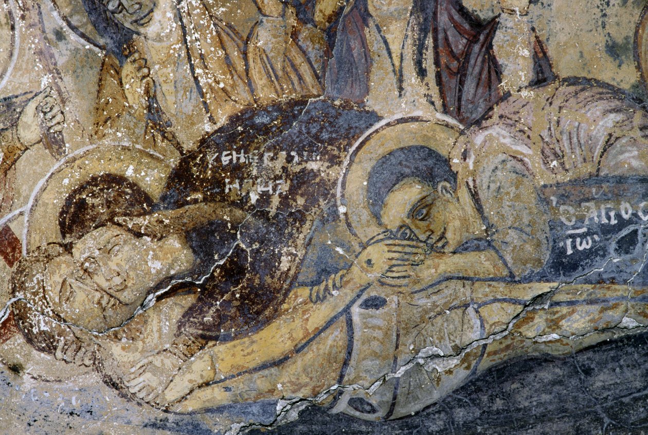 Frescoes with Christ dead in Church of Metamorphosis tou Sotiros), Kefali, Crete, Greece (photo) بواسطة غير معروف غير معروف