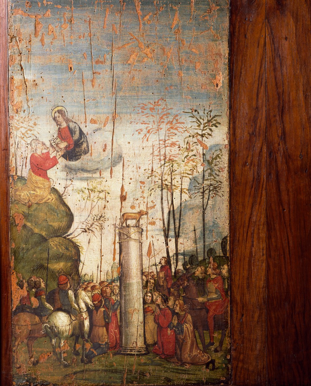 Italy, Milan, Church of St Mary the Gracious, Old Sacristy, Moses on Sinai and the Golden Calf, painted wooden board بواسطة غير معروف غير معروف