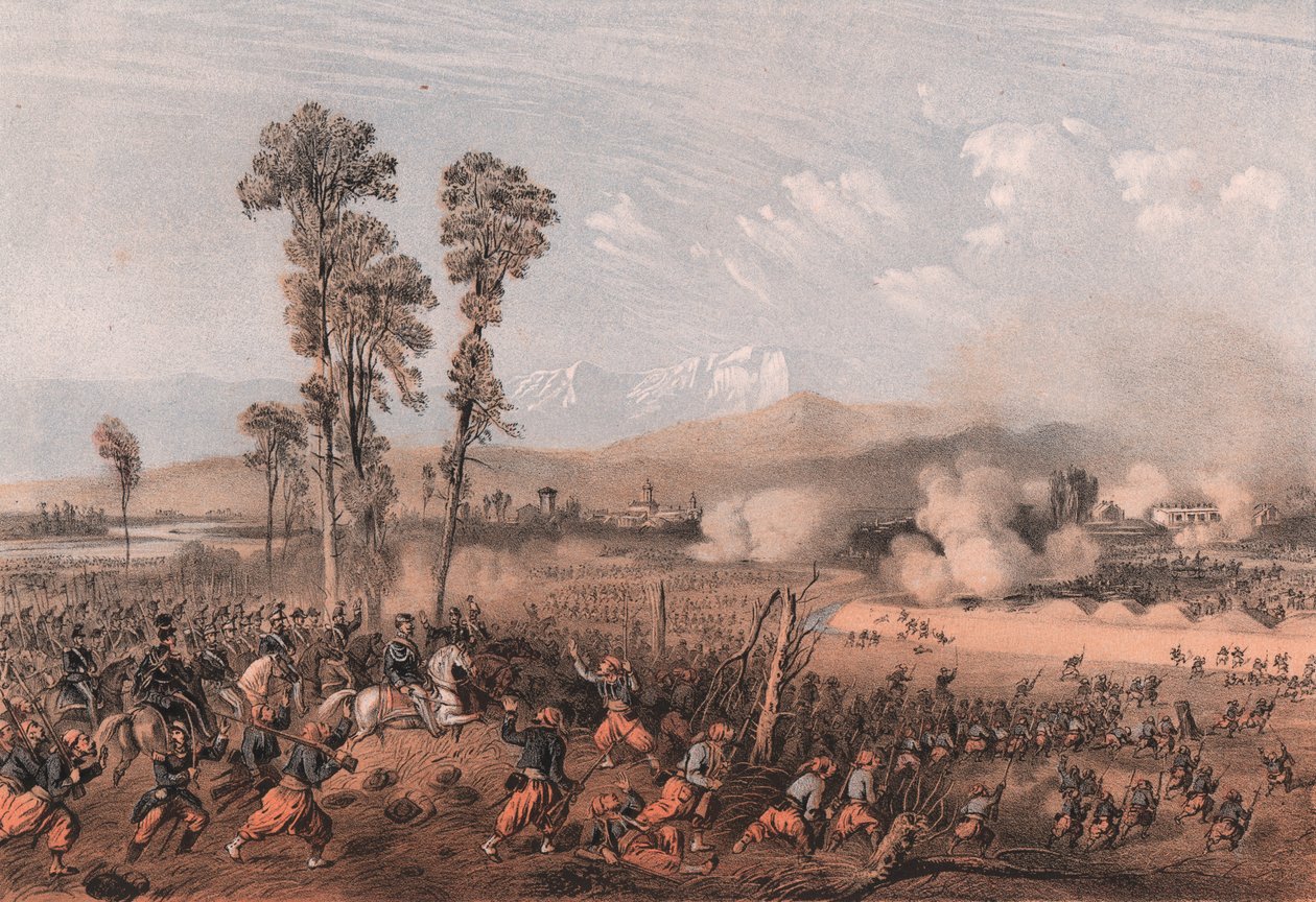 King Vittorio Emanuele II leading troops during battle of Palestro, Lombardy بواسطة غير معروف غير معروف