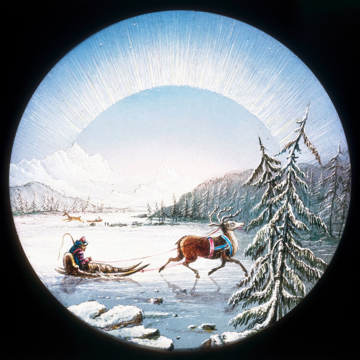 Lapland scene, hand-coloured magic lantern slide بواسطة غير معروف غير معروف