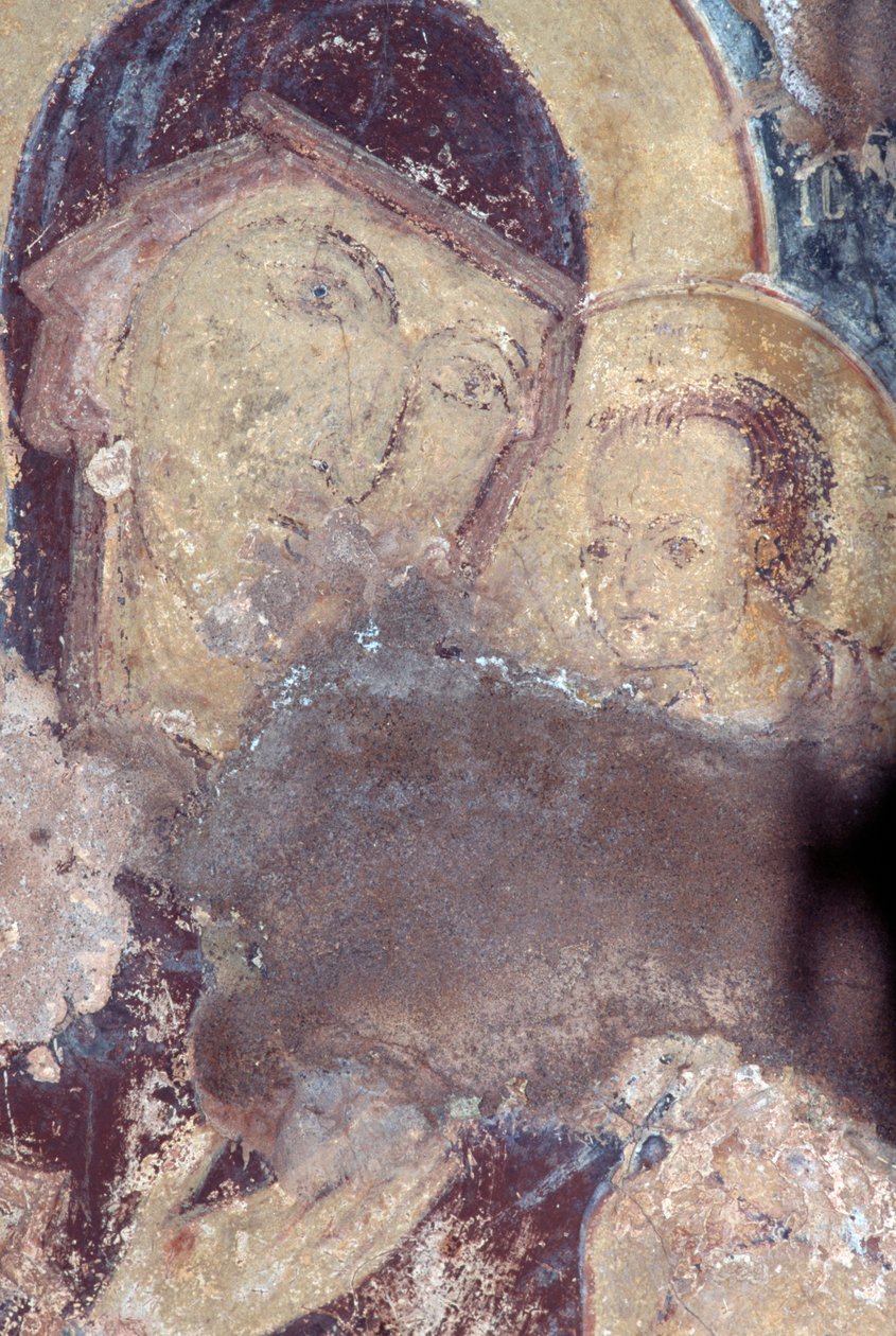 Madonna and Child, fresco in church of Panagia, Rodovani, Crete, Greece (photo) بواسطة غير معروف غير معروف