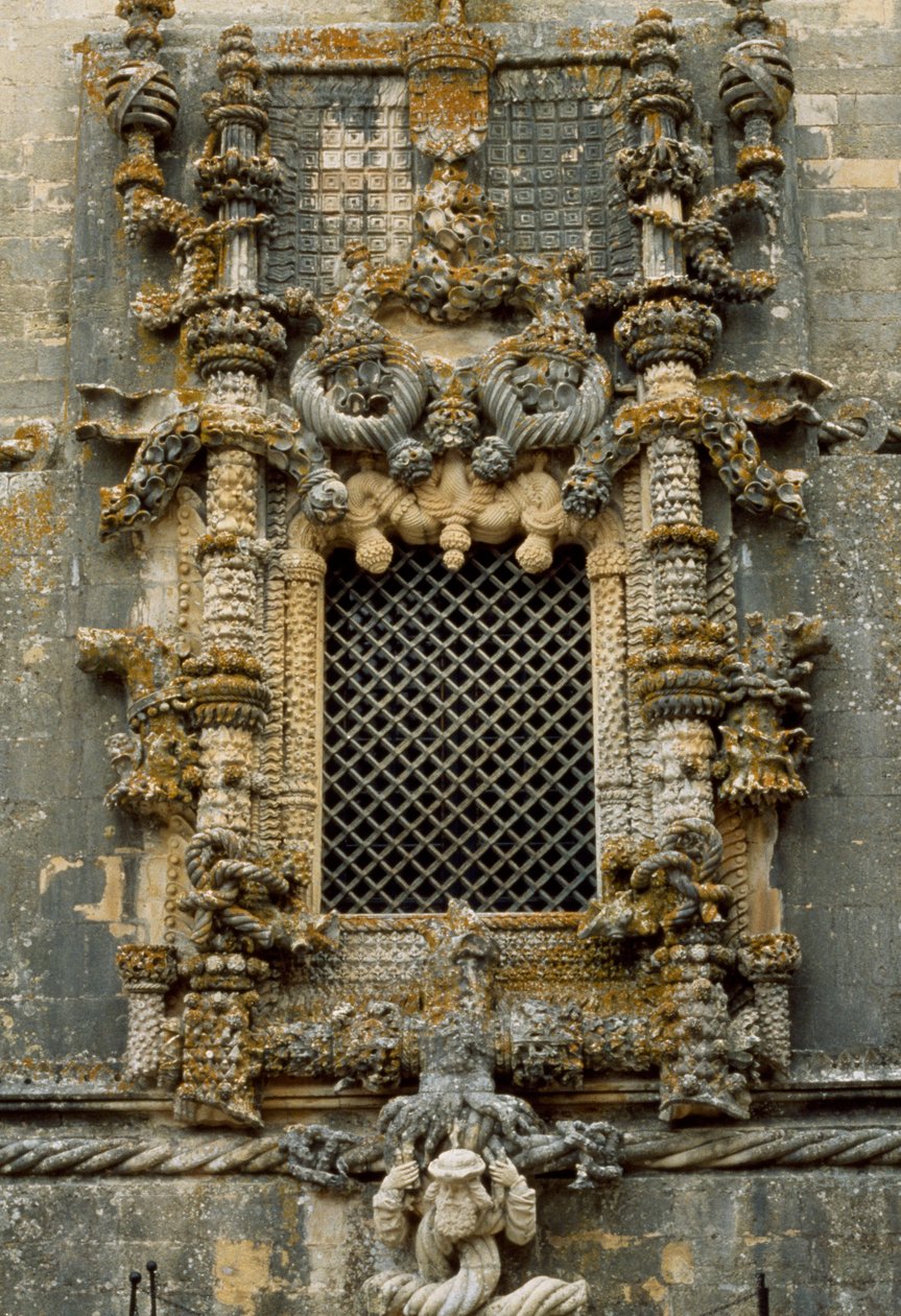 Manueline window (Portuguese late Gothic) of Convent of Order of Christ (originally Templar stronghold), Tomar بواسطة غير معروف غير معروف