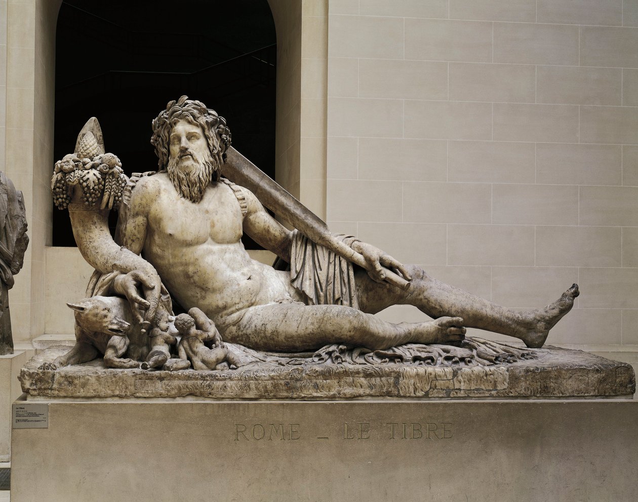 Marble statue representing Tiber River, Temple of Isis and Serapis, From Rome بواسطة غير معروف غير معروف