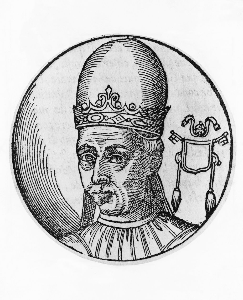 Portrait of Adrian I (700-795), 95th Pope of Catholic Church from 772, engraving بواسطة غير معروف غير معروف