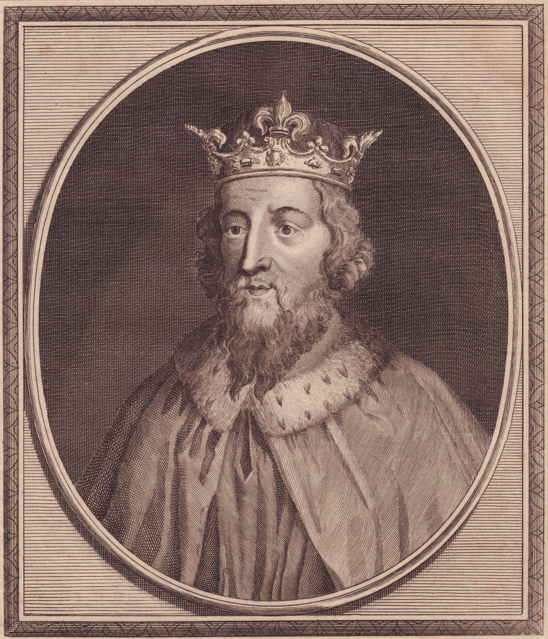 Portrait of Alfred Great (849-889), King of Wessex, United Kingdom, copper engraving by John Goldar (1729-1795) بواسطة غير معروف غير معروف