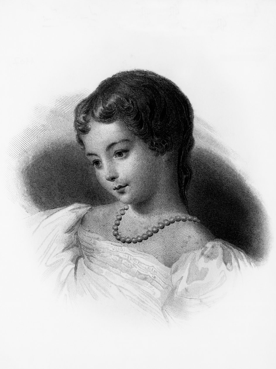 صورة أوغوستا أدا بايرون ، كونتيسة لوفليس (1815-1852) ، عالمة رياضيات وكاتبة إنجليزية ، تعتبر أول مبرمجة كمبيوتر ، نقش بواسطة غير معروف غير معروف