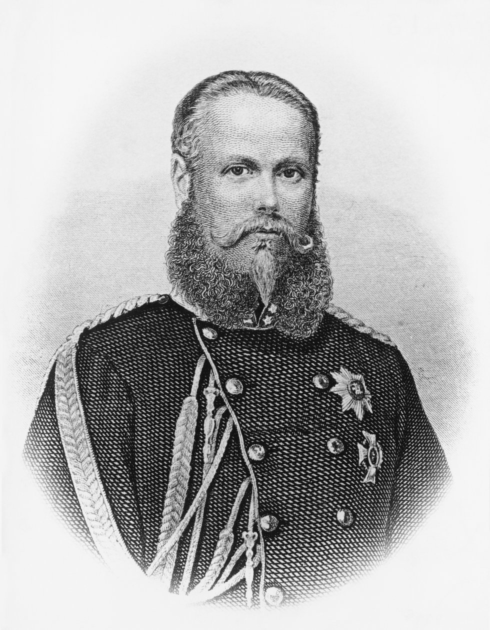 صورة لتشارلز الأول (1823-1891) ، ملك فورتمبيرغ من عام 1864 ، نقش بواسطة غير معروف غير معروف