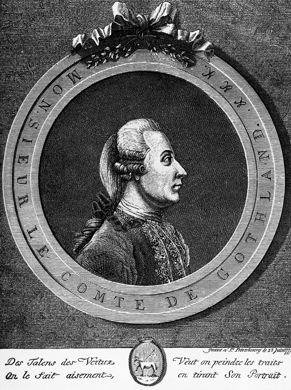 Portrait of Gustav III (1746-1792), King of Sweden from 1771, engraving بواسطة غير معروف غير معروف