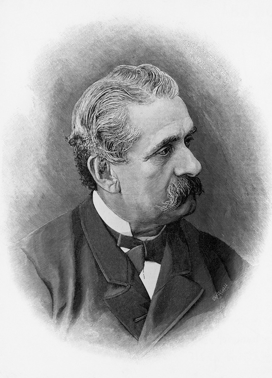 Portrait of Paolo Ferrari (1822-1889), Italian playwright and writer, engraving بواسطة غير معروف غير معروف