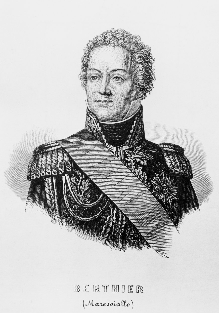 Portrait of Prince Louis-Alexandre Berthier (1753-1815), French general, Marshal of France and Minister of War of First French Empire, engraving بواسطة غير معروف غير معروف