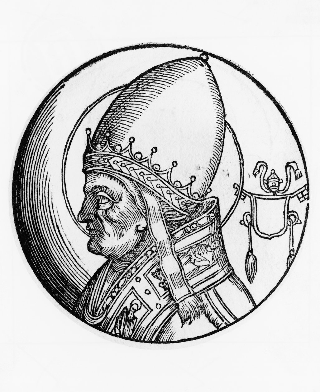 Portrait of Saint Boniface IV (died 615), 67th Pope of Catholic Church from 608, engraving بواسطة غير معروف غير معروف