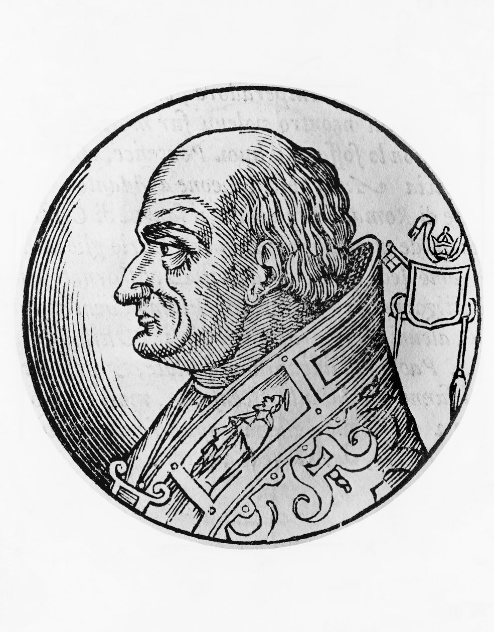 Portrait of Saint Leo III (750-816), 96th Pope of Catholic Church from 796, engraving بواسطة غير معروف غير معروف