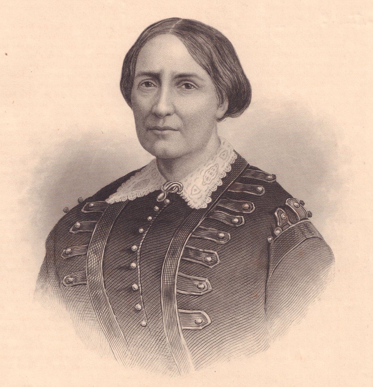 Portrait of Teresa Christina of Bourbon-Two Sicilies, Empress of Brazil (1822-1889), engraving by William Wellstood (1819-1900), circa 1870 بواسطة غير معروف غير معروف